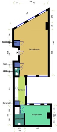 Floor plan - Prins Hendrikkade 107-1, 1011 AJ Amsterdam 